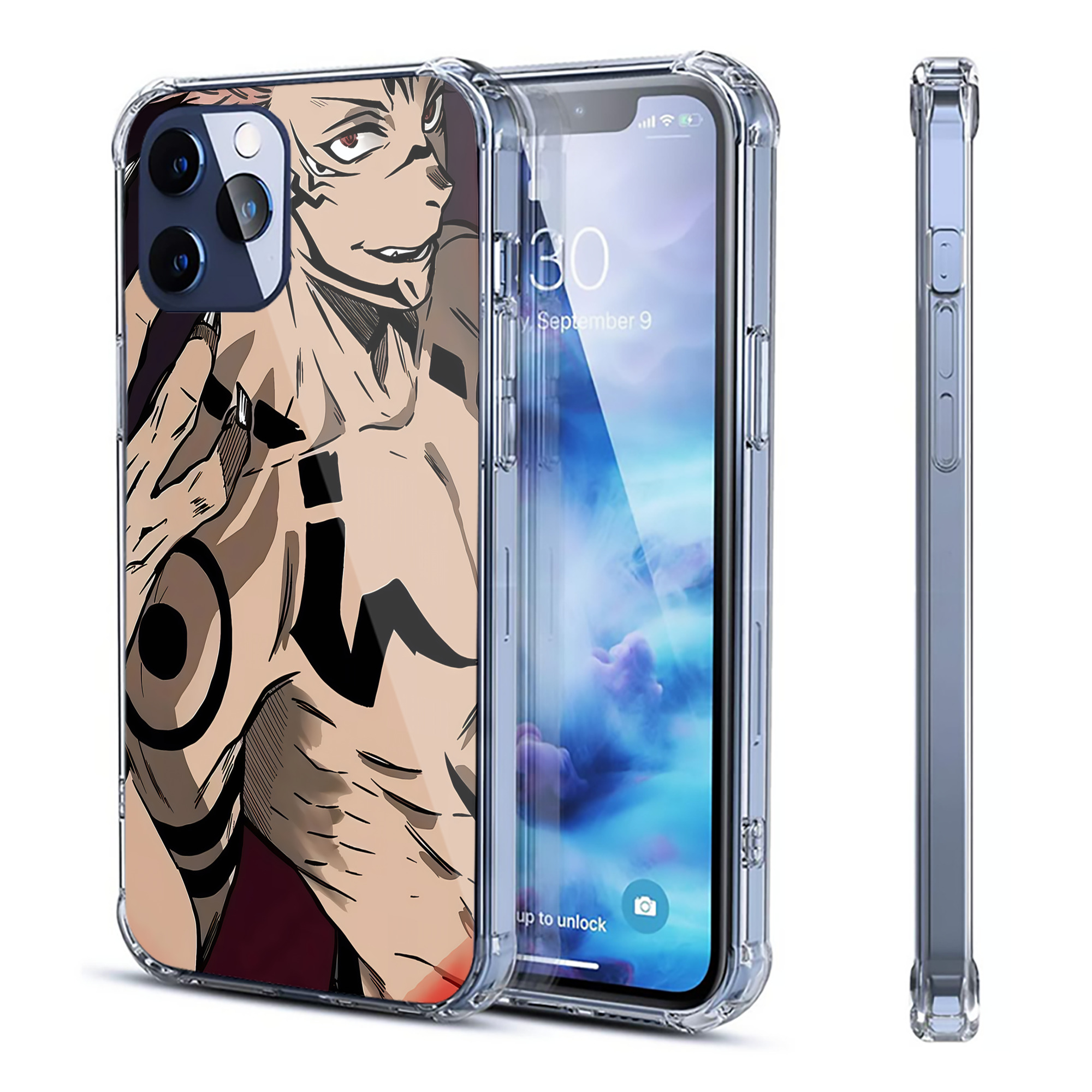 （画像用） 呪術廻戦 Jujutsu Kaisen 【iPhone 12シリーズ対応】透明スマホケース（クリアソフトケース）